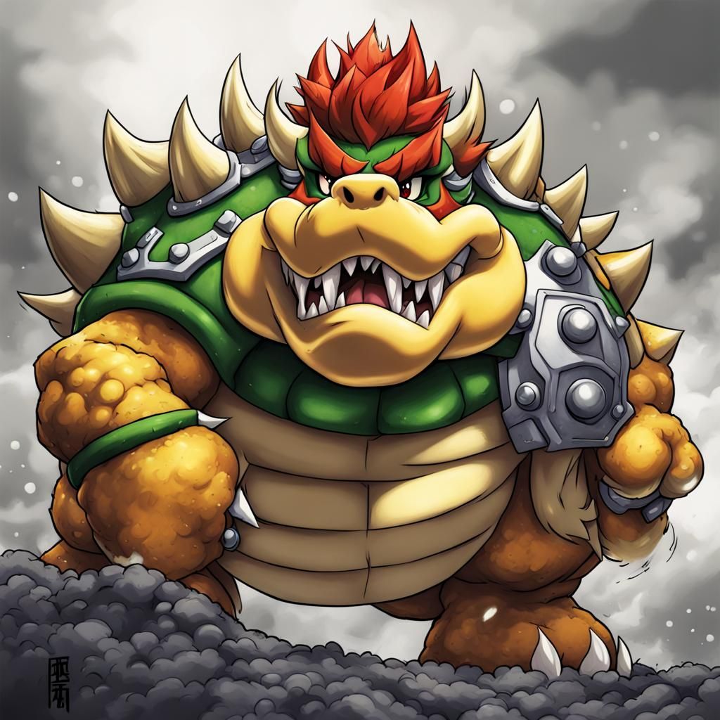Bowser in Anime Key Visual Style