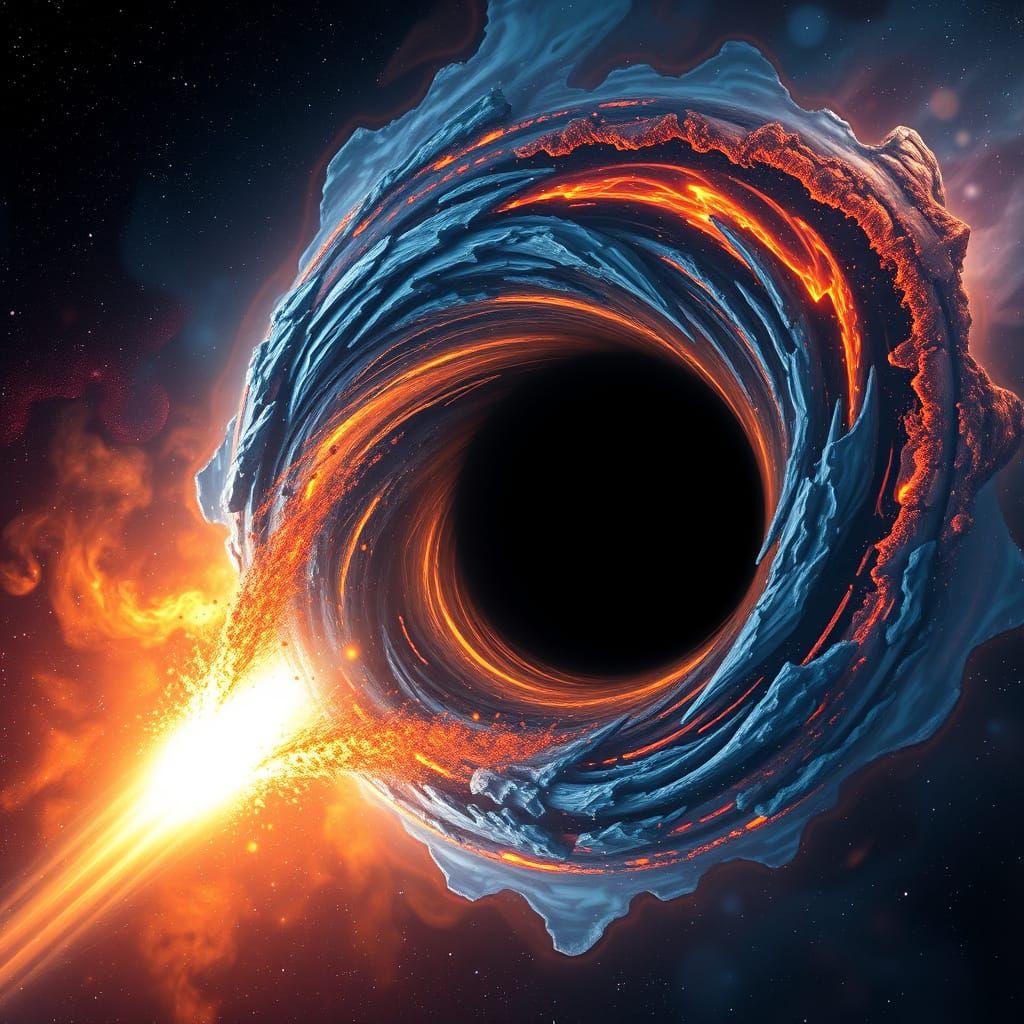 Cosmic Surrealism: Black Hole Consumes Comet in Vibrant Nebu...