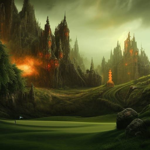 Blackened Death Metal Golf: Detailed Matte Painting