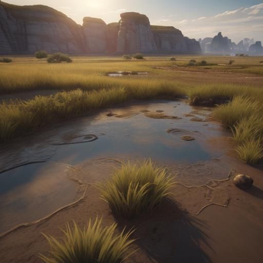 Fossil Prairie in Unreal Engine 5 Style