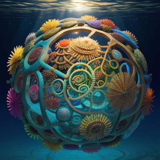 Rainbow Urchin Labyrinth in Tribal Art Style