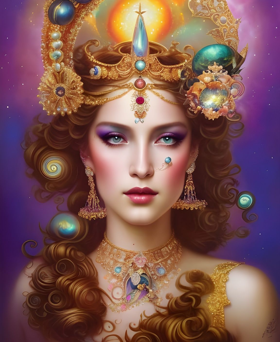 Romantic Latina Goddess in Ornamental Ink