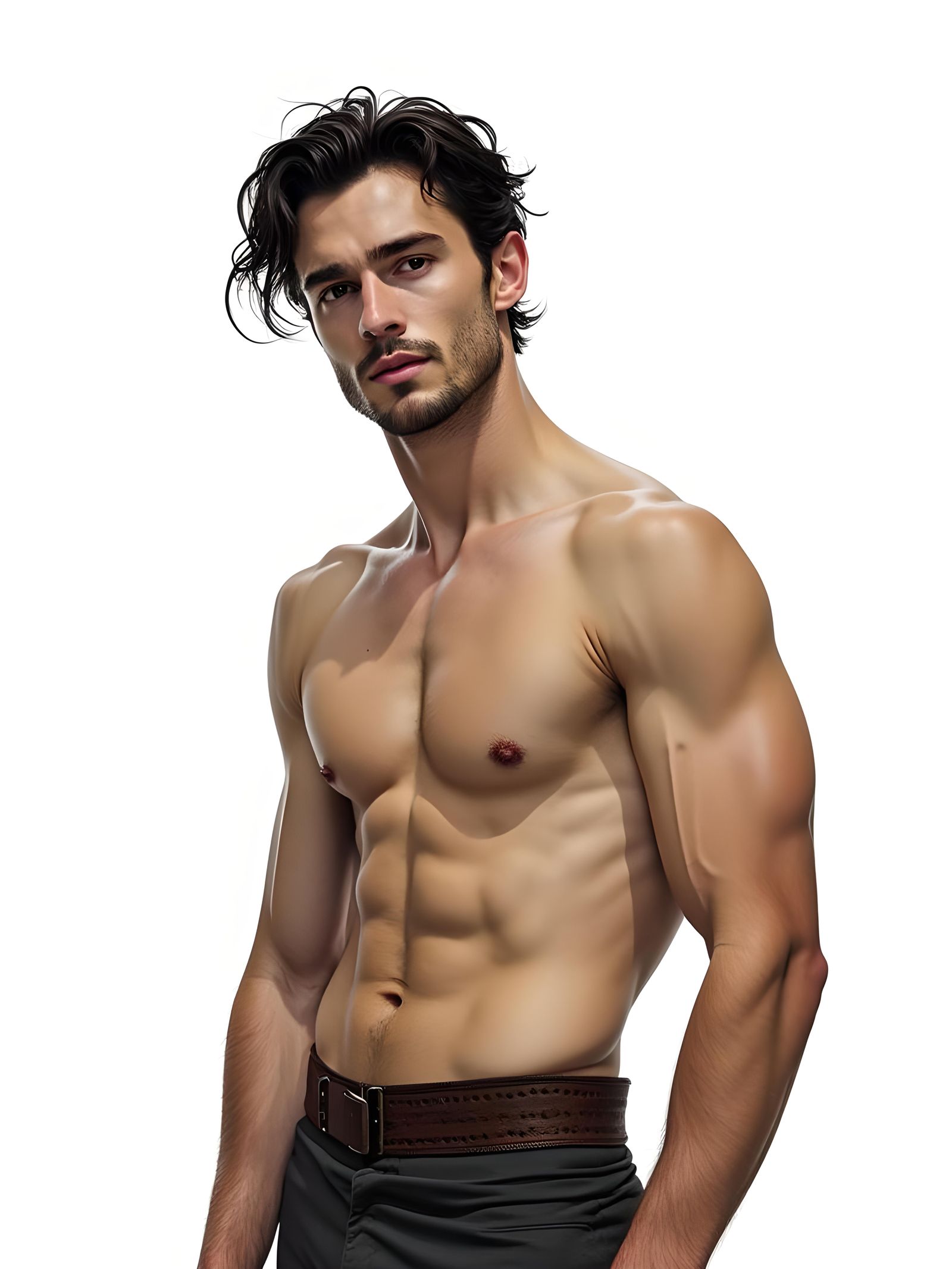 Elegant Chinese Ink Portrait of Handsome Man