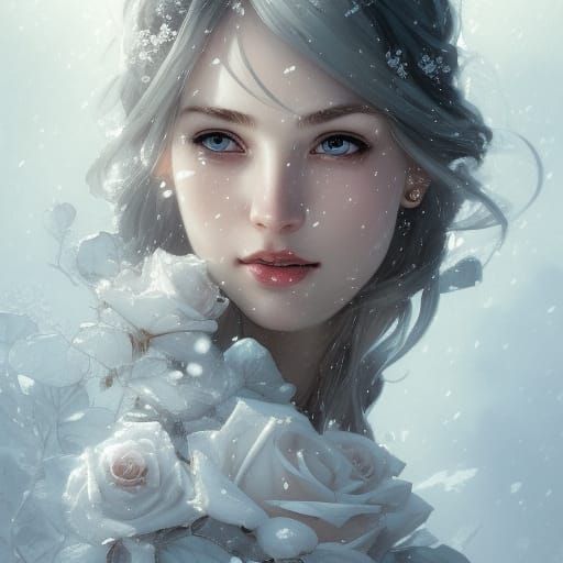 Snowy the Princess of Snow and white roses