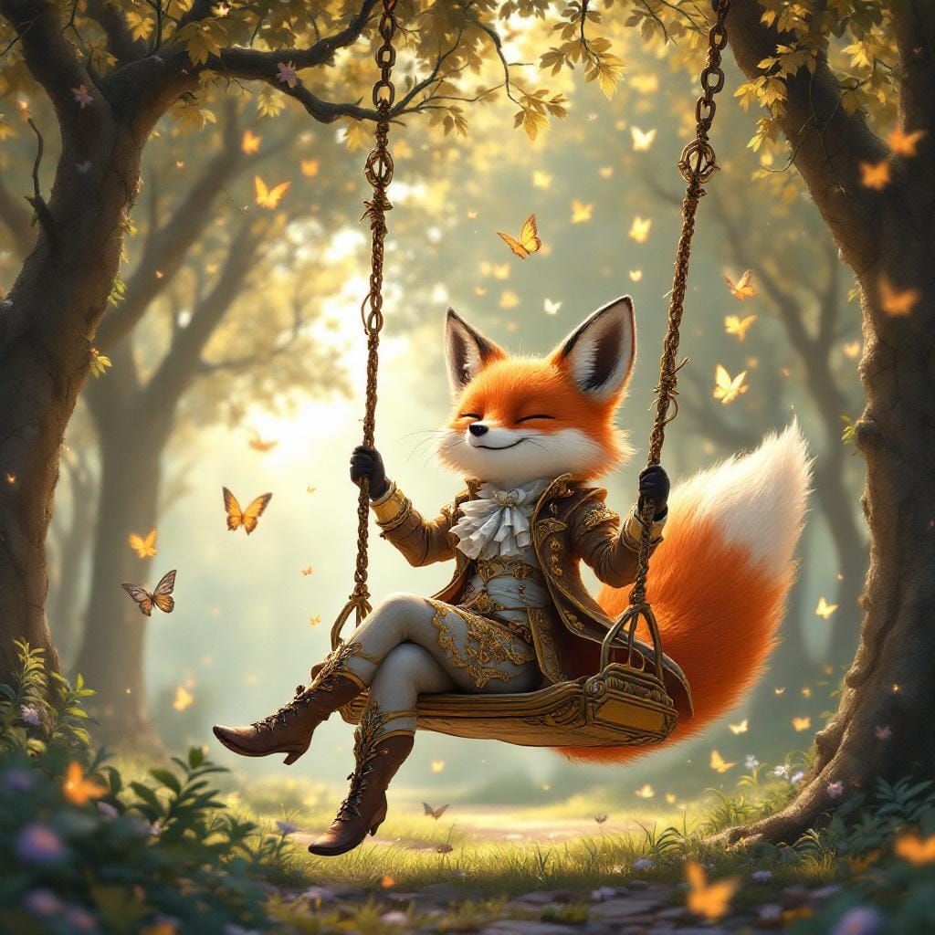 Fox in Baroque Attire in Versailles