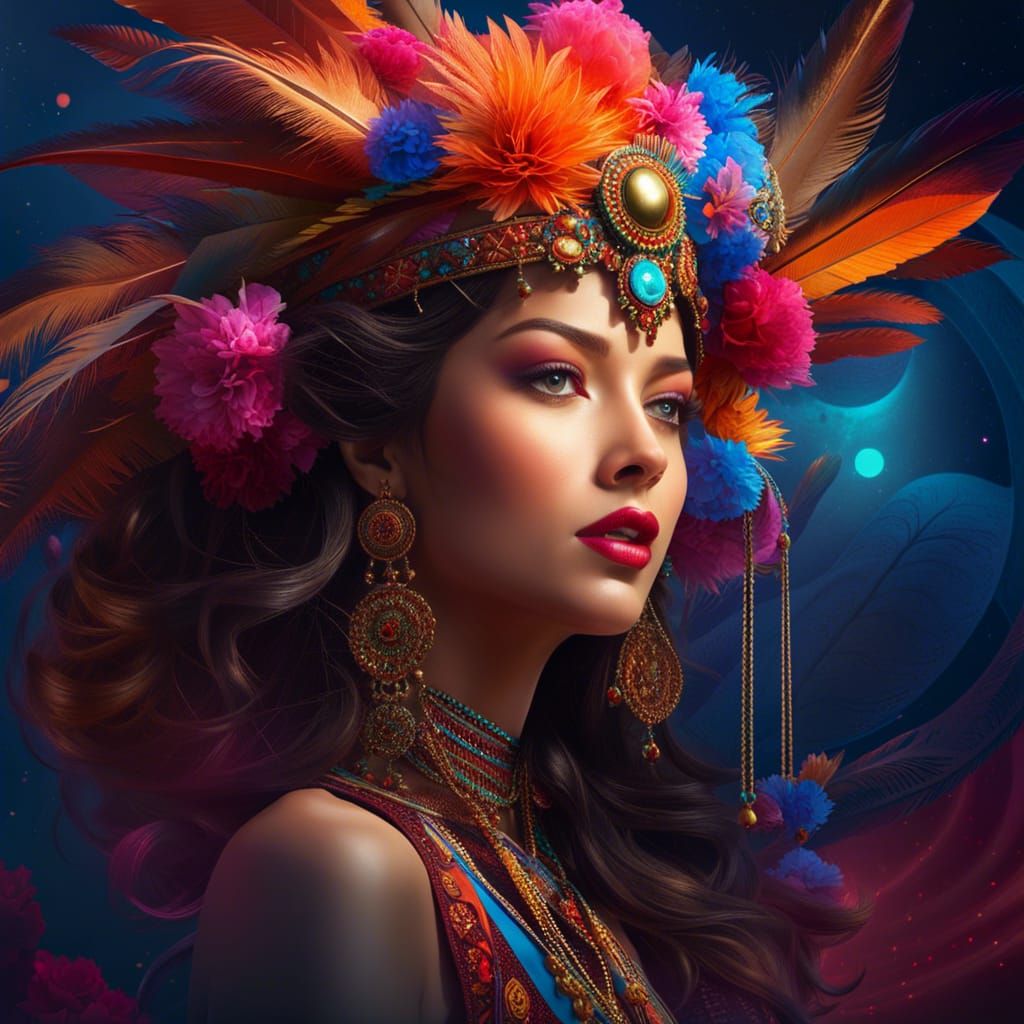 Dreamcatcher in Starry Night: Fantasycore Digital Art