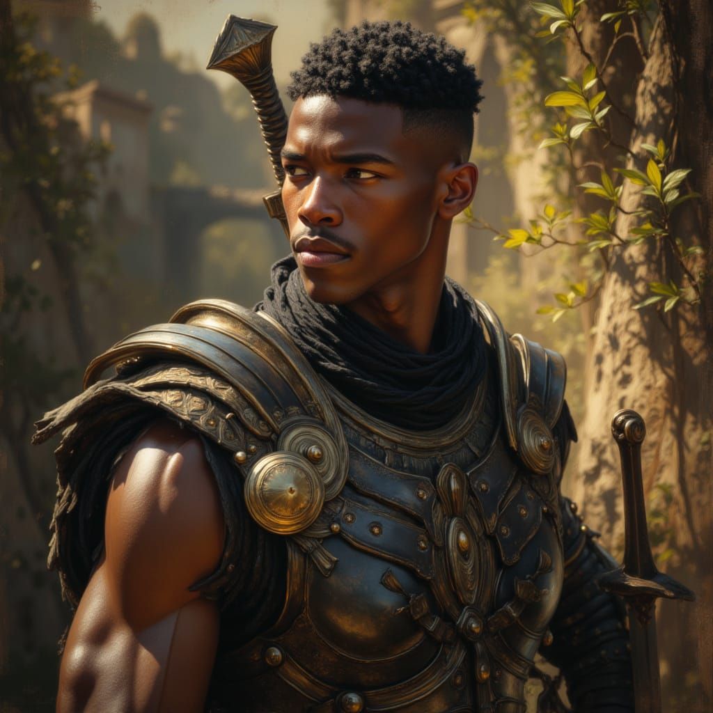 Warrior God Michael B Jordan in Futuristic Armor