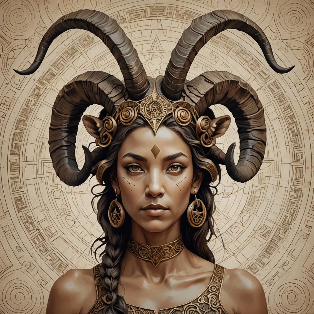 Aries Zodiac Sign as Surrealist Oil Painting