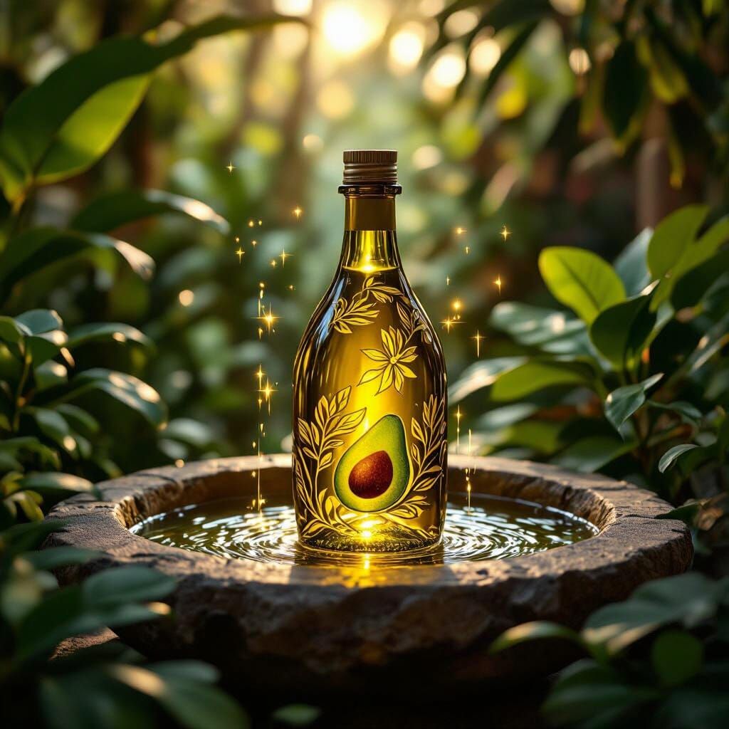 Magical Avocado Oil Fountain Sculpture