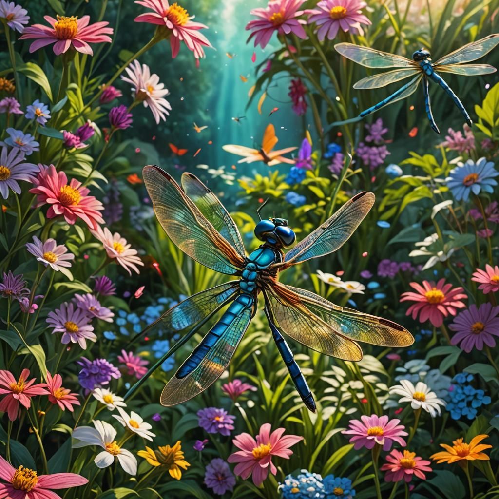 Winged Dragonfly with Infinity Symbol Wings