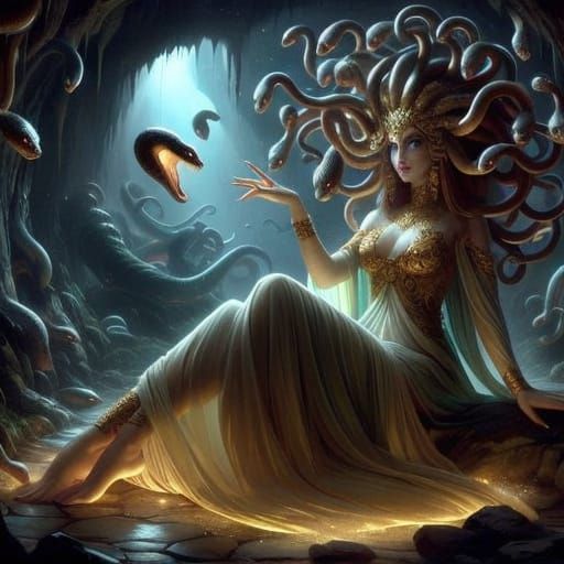 Glowing Cave Goddess Medusa