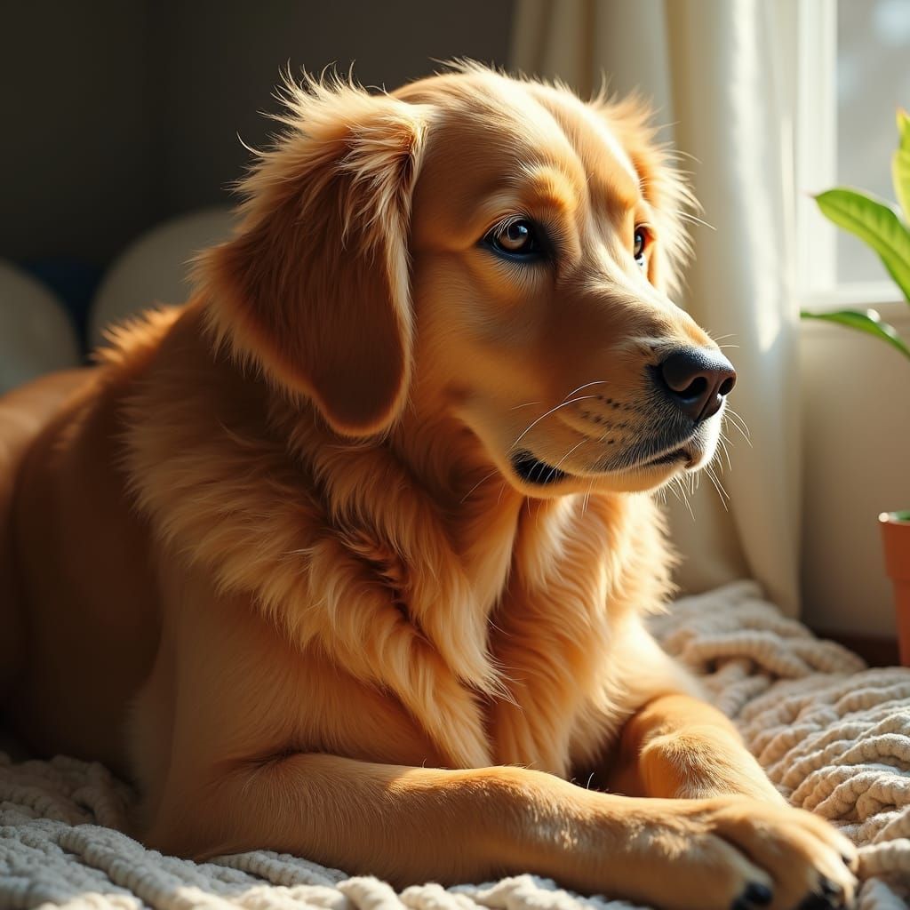 Majestic Golden Retriever in Gentle Light