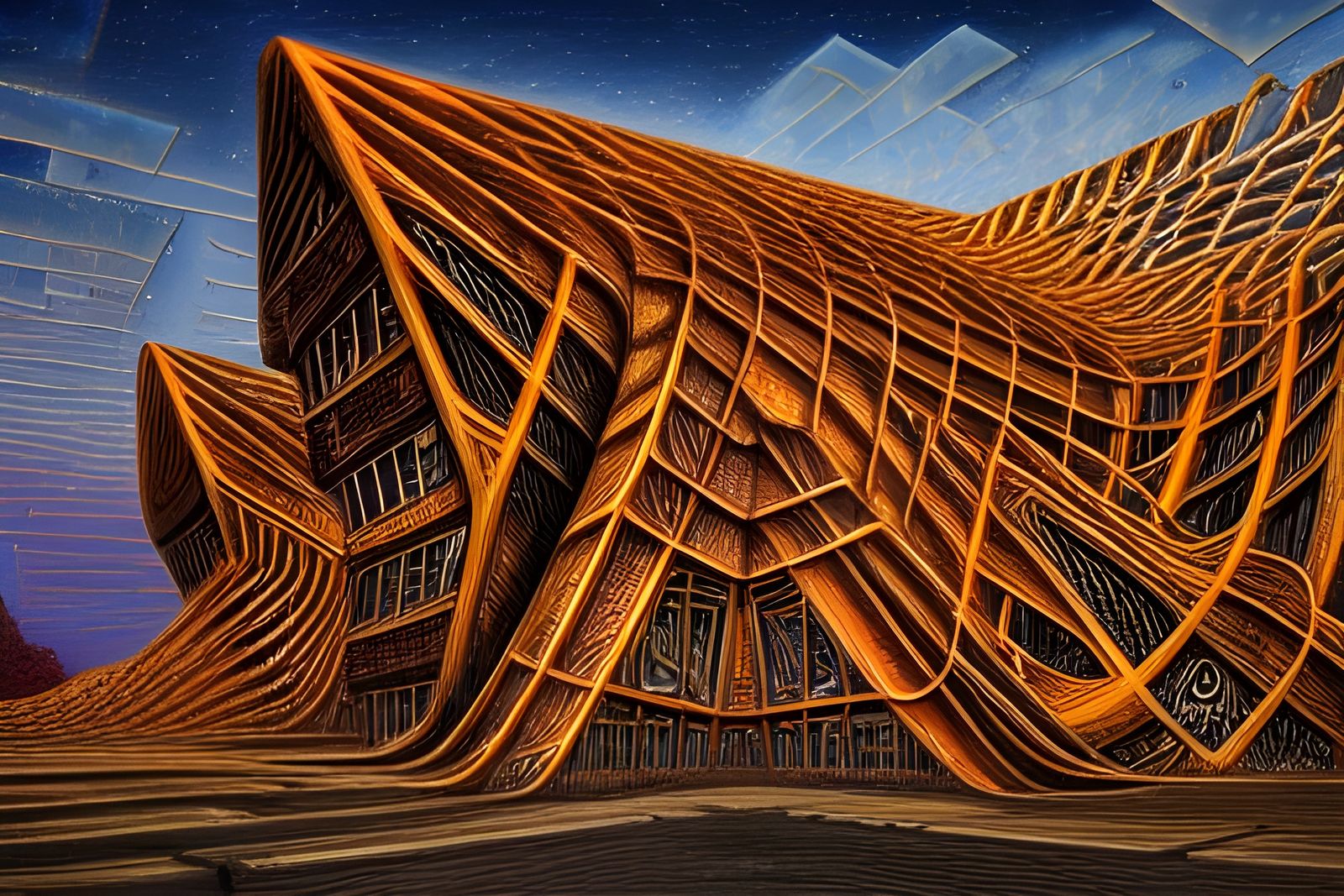 Surreal Geometric Structure in Dreamscape Landscape