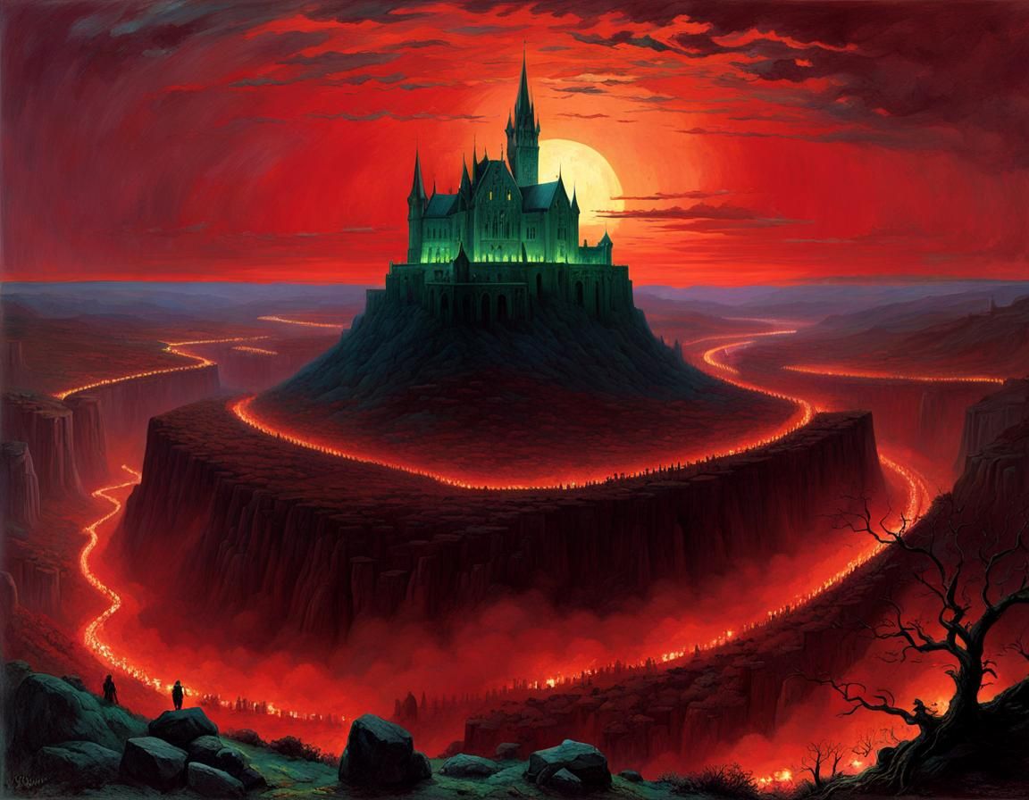 Glowing Gemstone Colors Illuminated in Horror Style