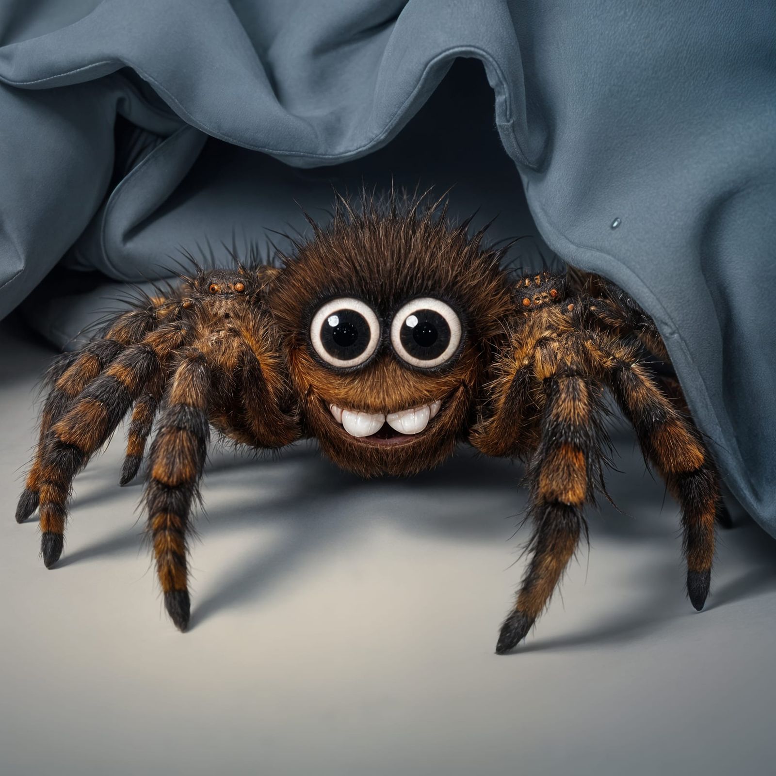 Friendly Hairy Spider with Google Eyes