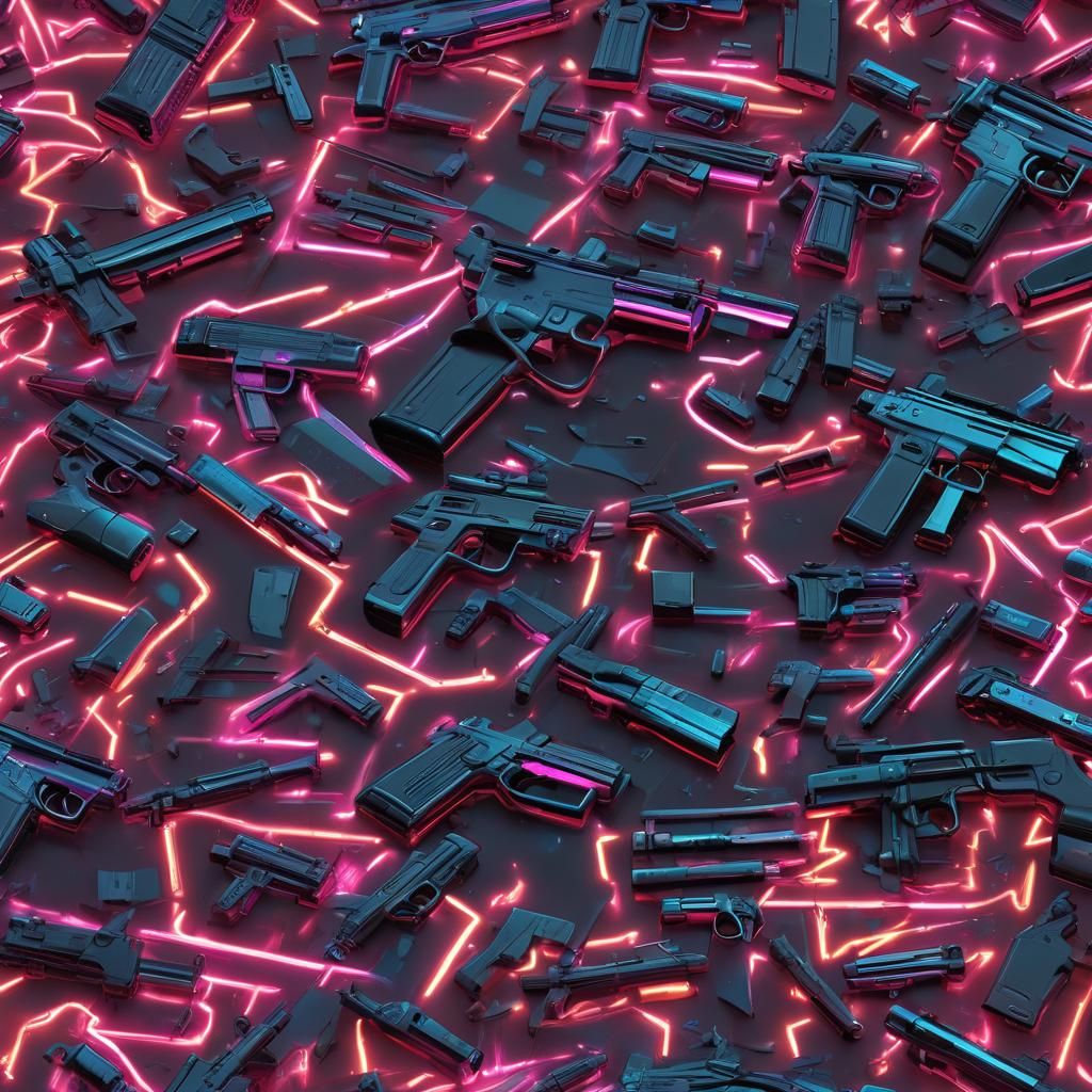 Neon Gun Concept Art Inspired by Vice City