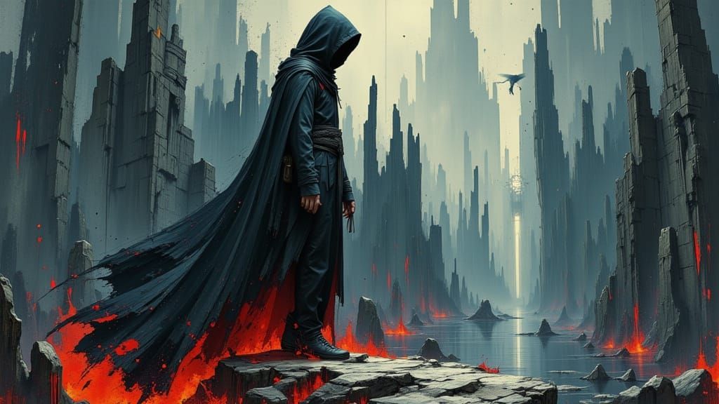 Gray Wanderer Seeks Portal in Liminal Corridor