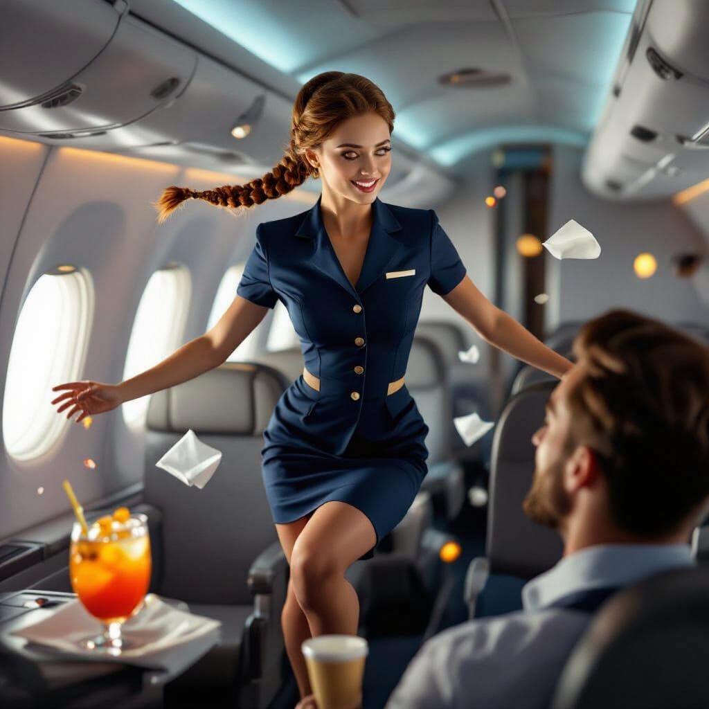 Mid-Flight Embrace in Ultra-Photorealistic Style