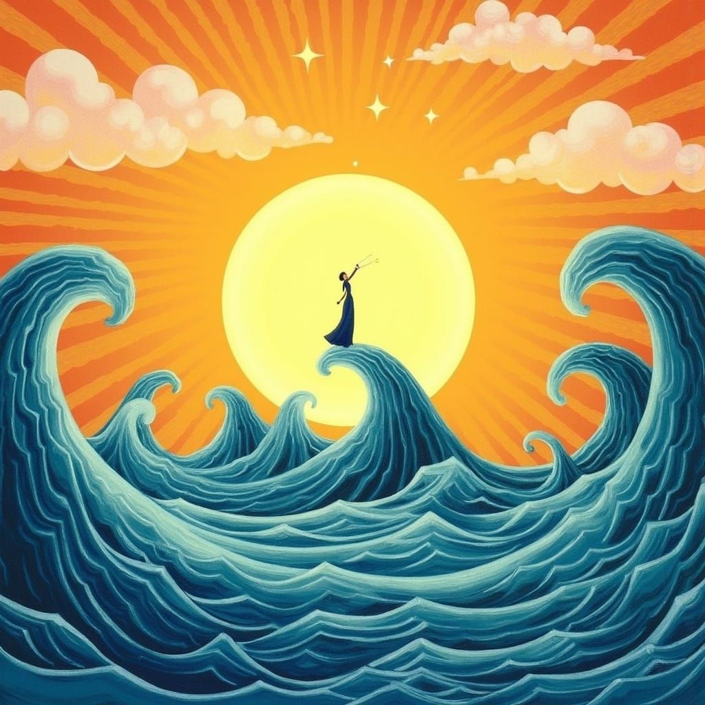 Ethereal Waves Dance in Warm Auroral Light