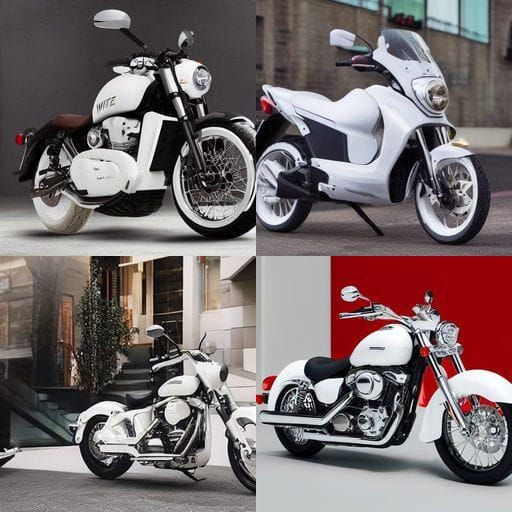 Elegant White 10B Motorcycle With Classic Windshield