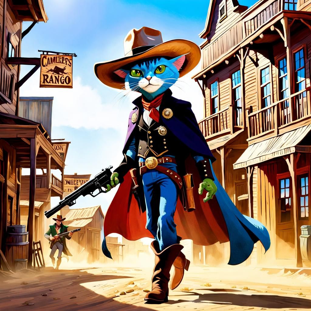 Cat in Boots vs Rango: Western Duel