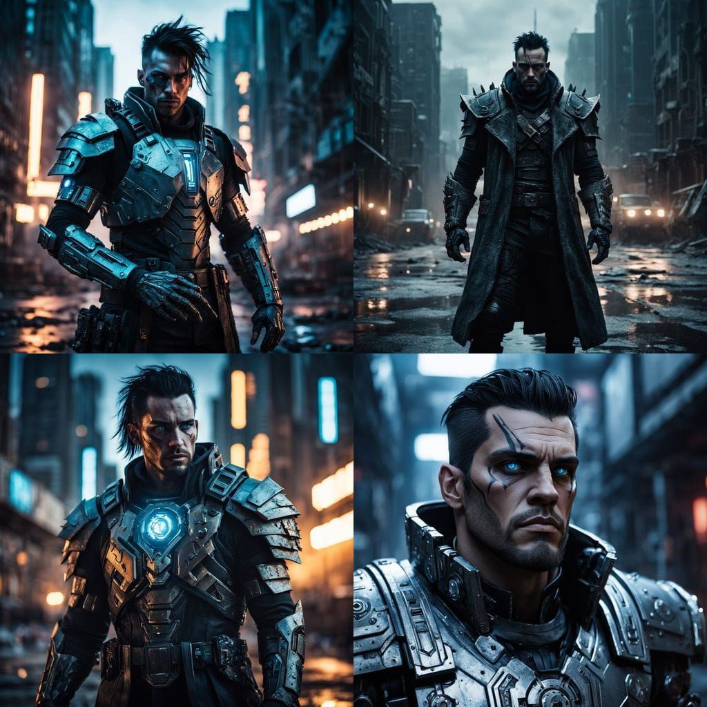 Kael Draven, Shadowborn Guardian in Futuristic Armor