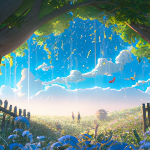 Spring Scene in Studio Ghibli Anime Style