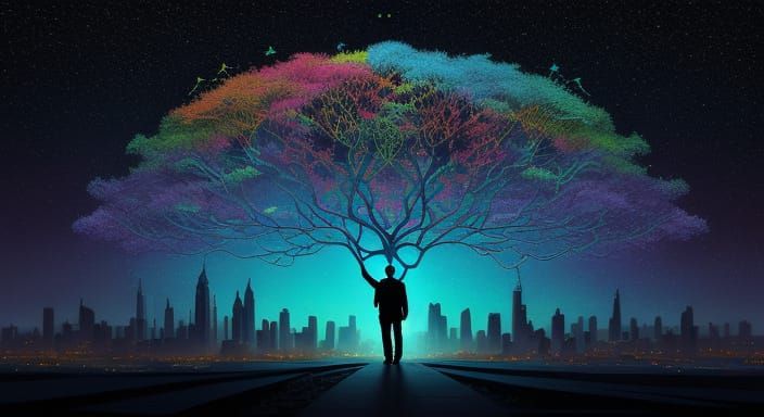 Surreal Teacher as Tree of Knowledge in Symbolic Landscape
