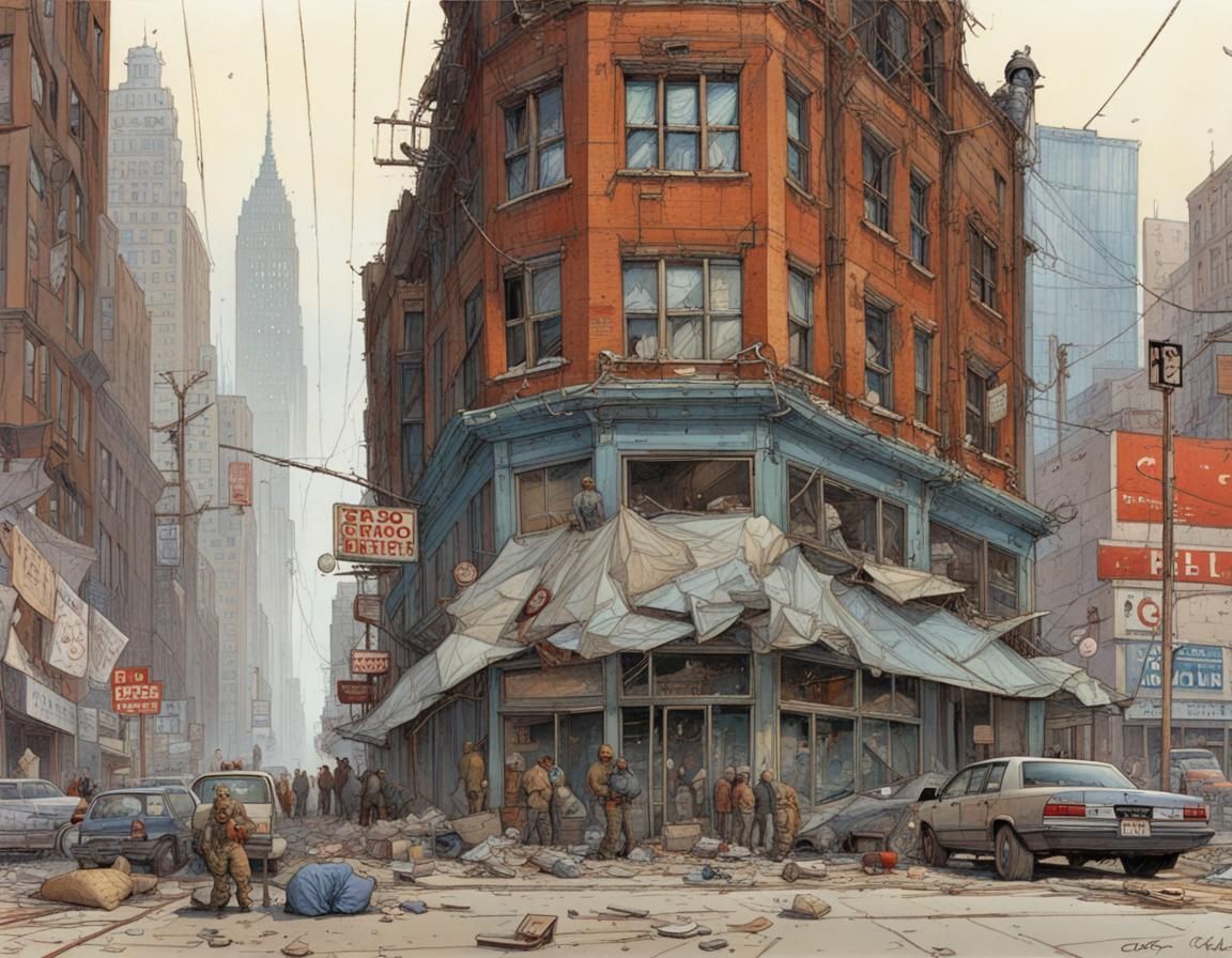 Post-Apocalyptic Chaos in Detroit: Enki Bilal, Moebius Style
