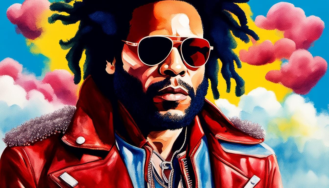 Lenny Kravitz Portrait in Pop Art Style