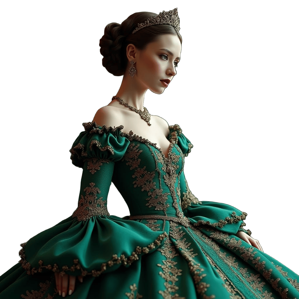 Victorian Woman Portrait in Detailed Matte Painting Style