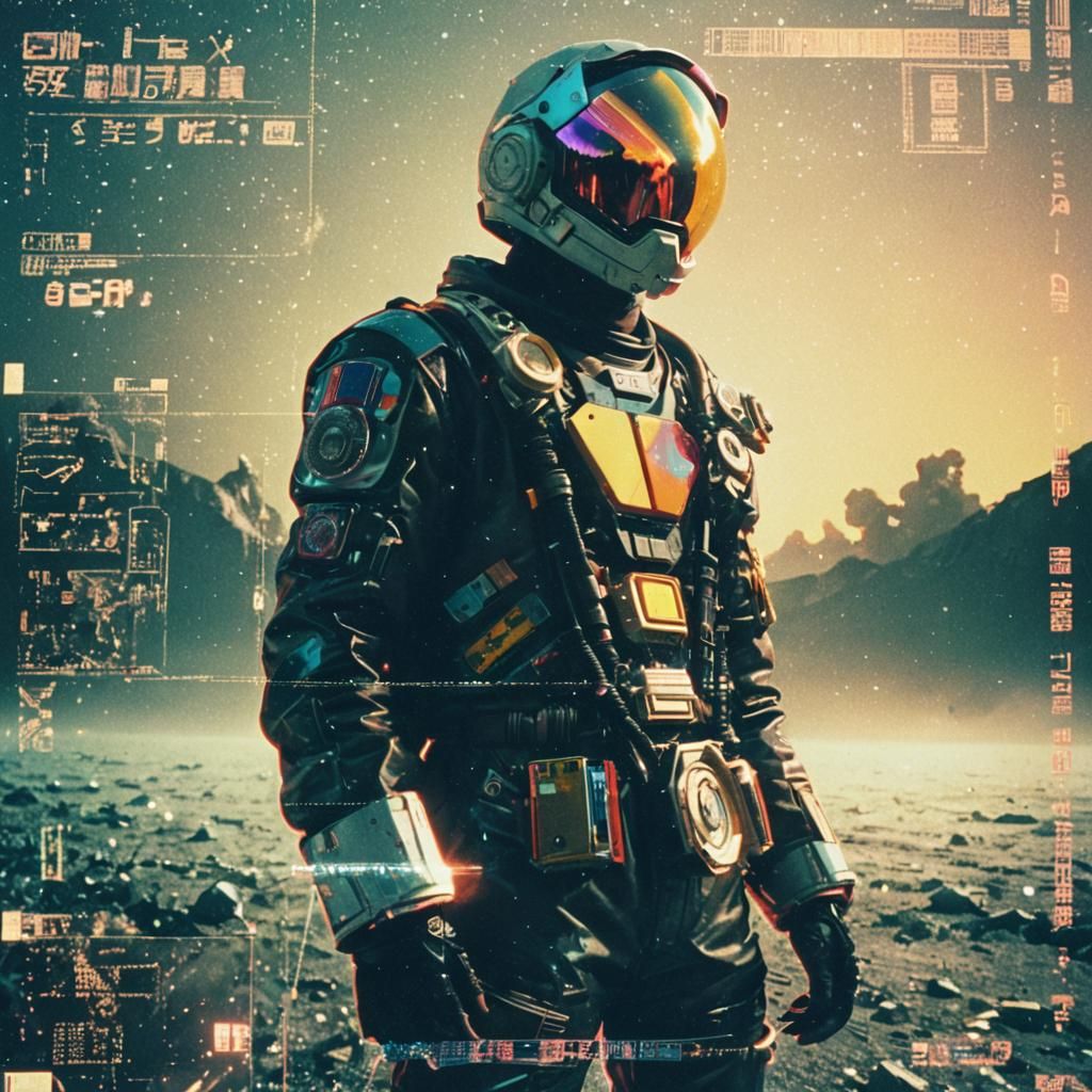 Dreamcore Cyberpunk Astronaut in Liminal 80s Style