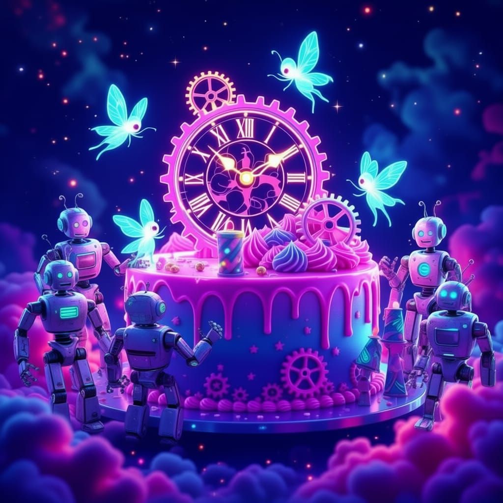 Robots Celebrate a Joyful Birthday Party