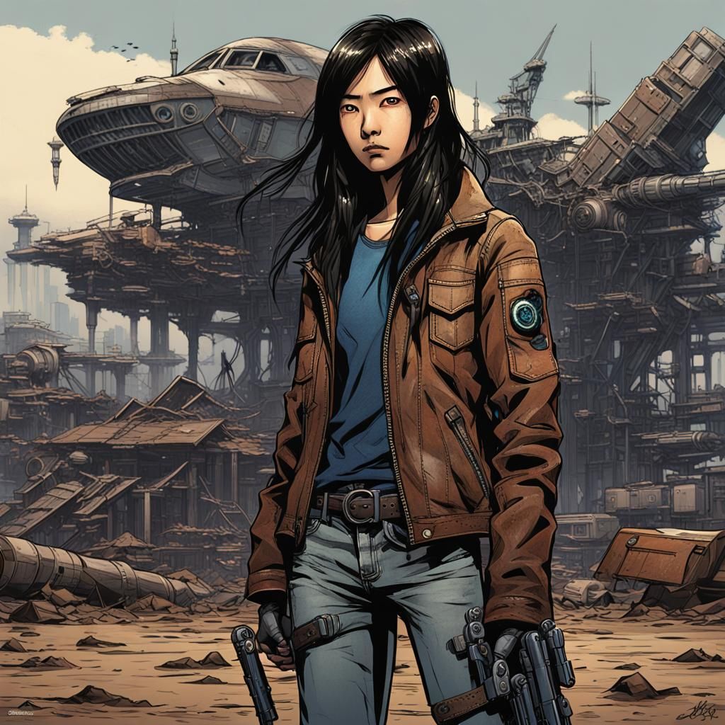 Post-Apocalyptic Gunfighter in Comic Art Style