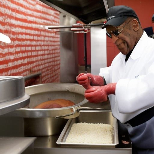 Hotdog Factory Worker Grinds Meat