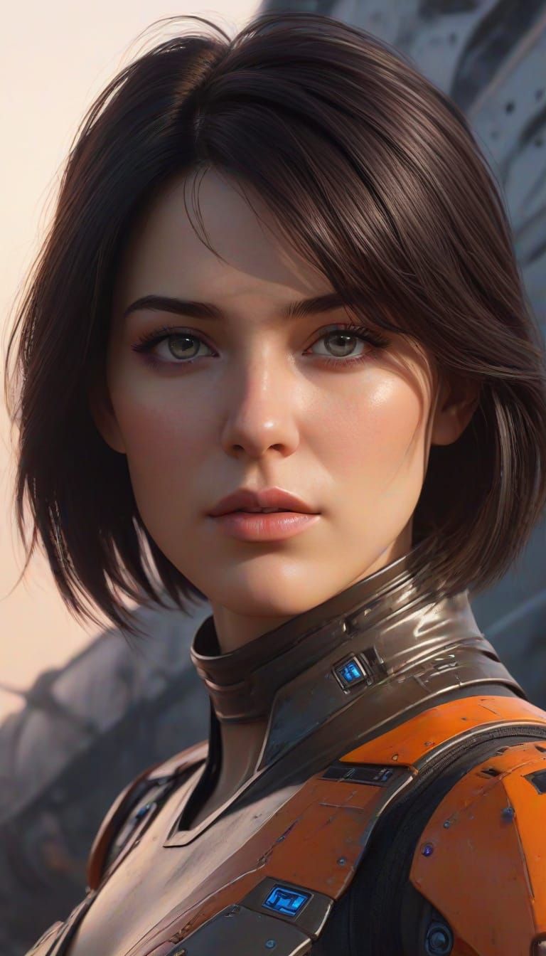 Cyberpunk Goddess in Futuristic Citadel