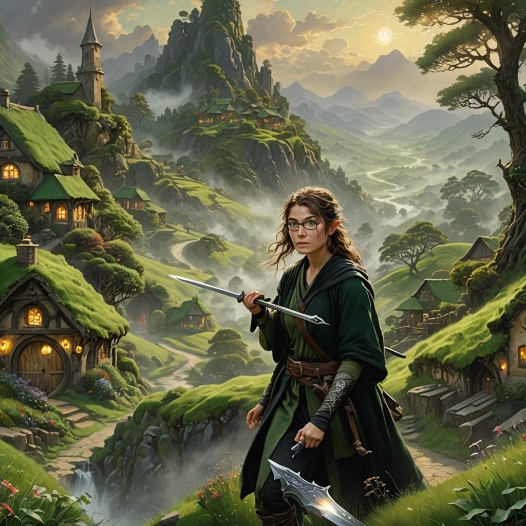 Hobbit Ninja Girl in the Shire: Ethereal Fantasy