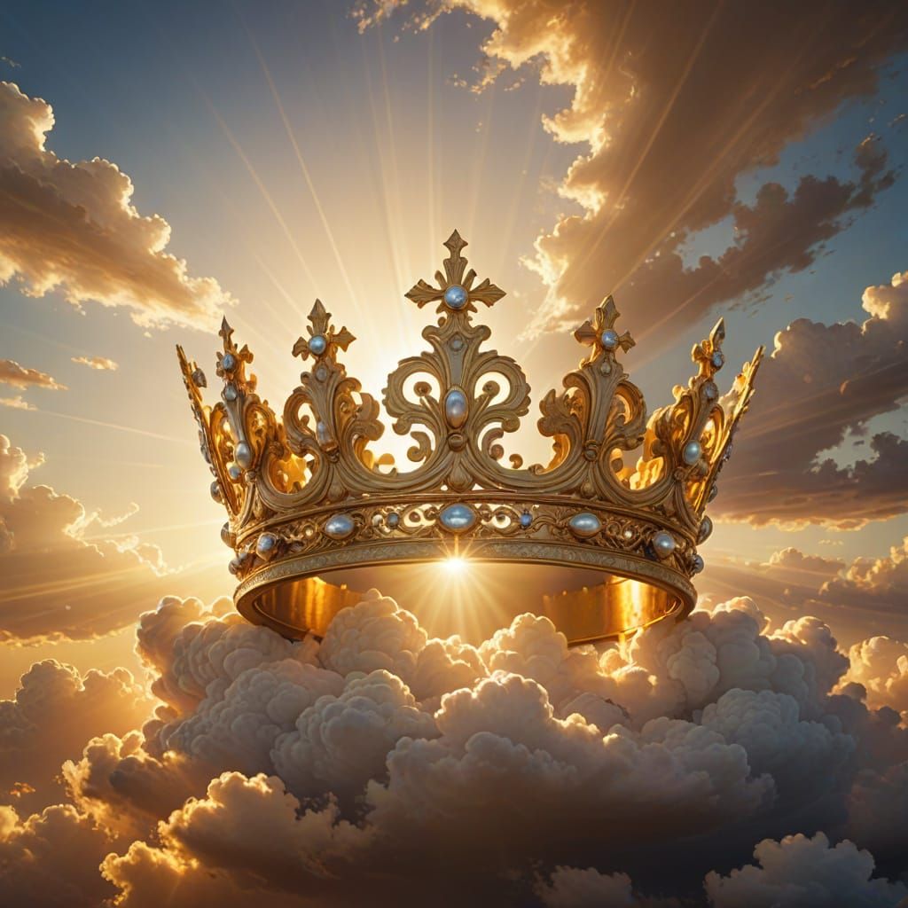 Majestic Gilded Crown in Ethereal Golden Light