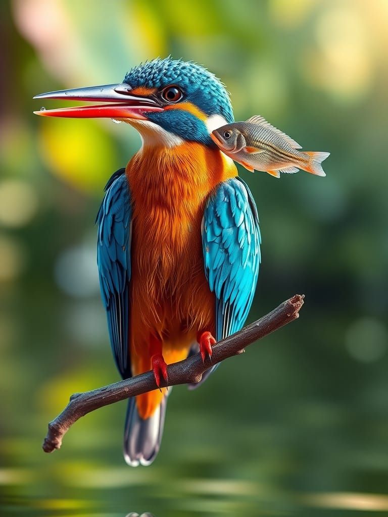 Stunning Kingfisher Portrait in Vibrant Plumage