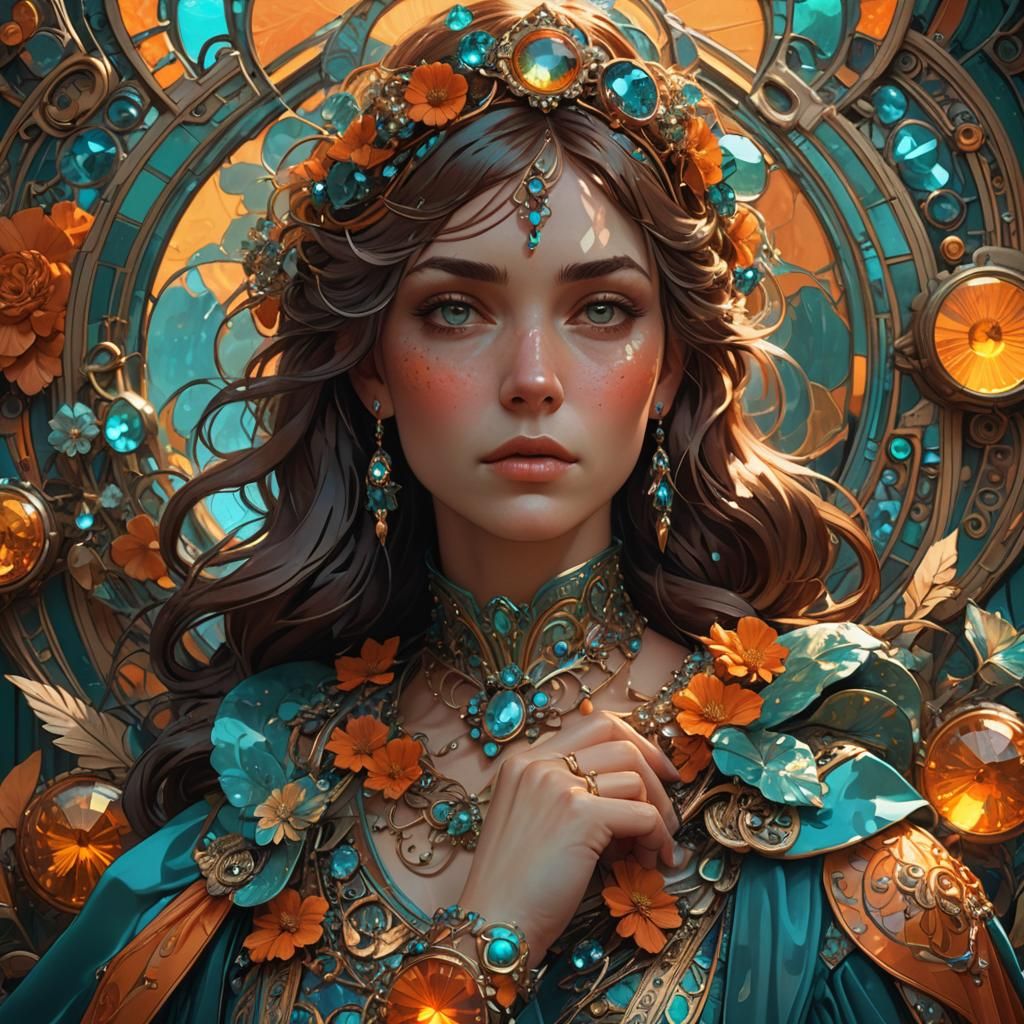 Ornate Cameo Brooch in Greg Rutkowski Style