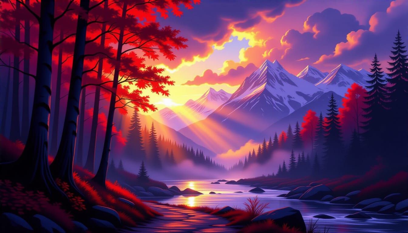 Ethereal Forest Path in Impressionist Fantasy Style