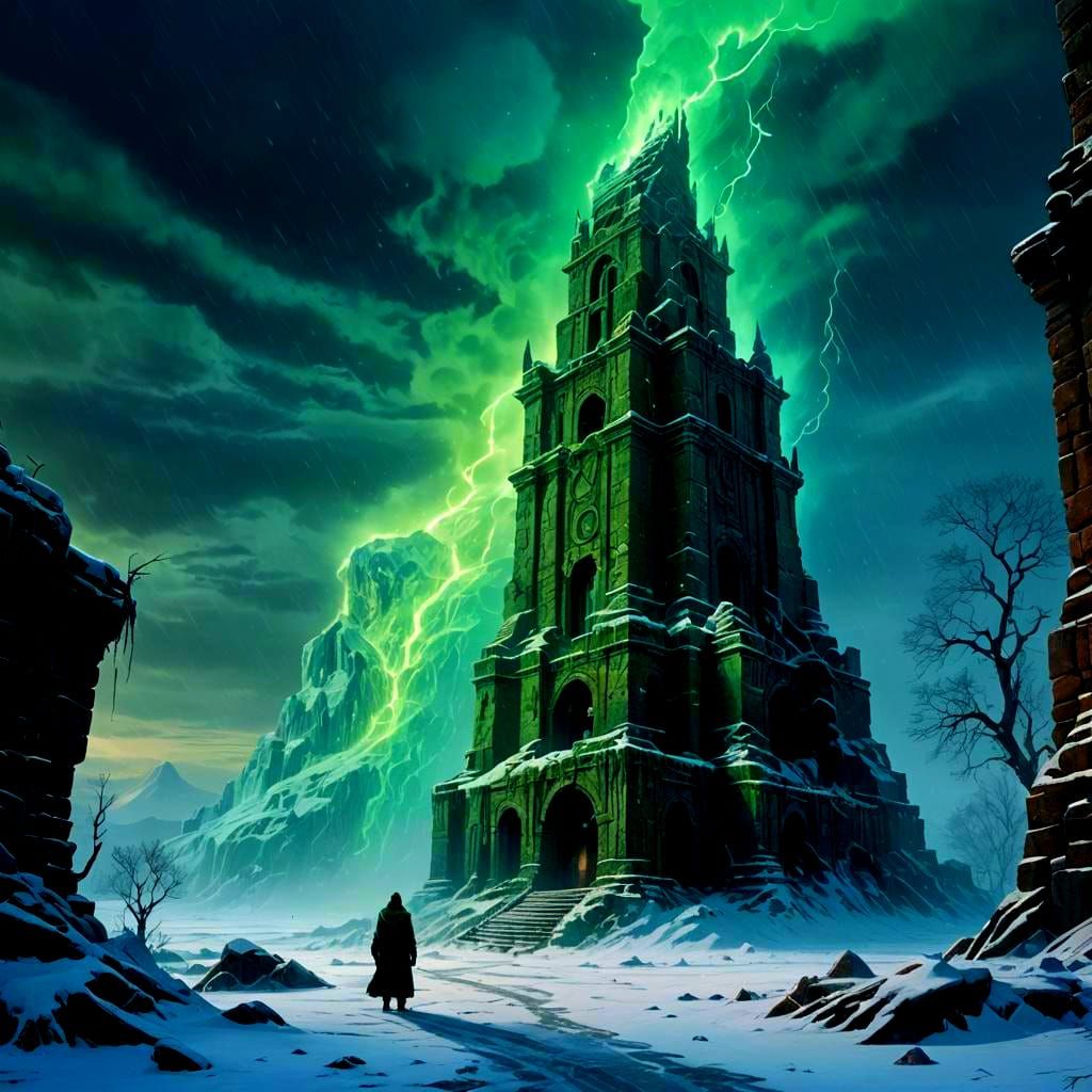 Blizzard with Stormy Winds as Detailed Matte Painting