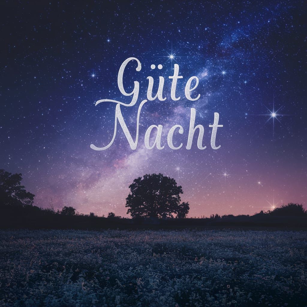 Dreamy Night Sky Inscription: Gute Nacht