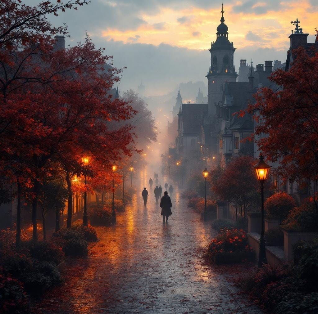 Görlitz Renaissance Street View in Autumn