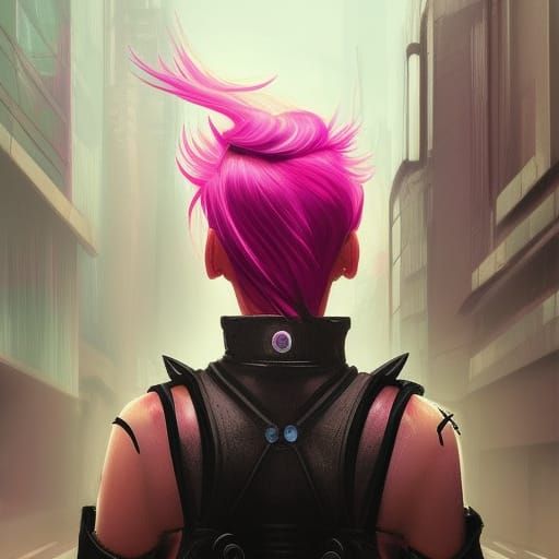 Cyberpunk Punk Rock Princess Portrait