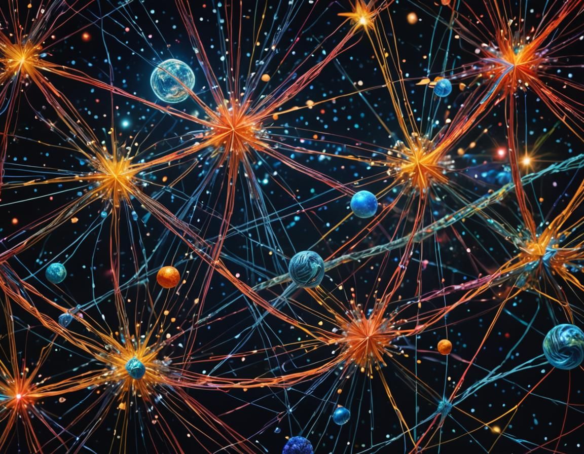 Cosmic Surrealism: Fiber Optic Universe in Neon