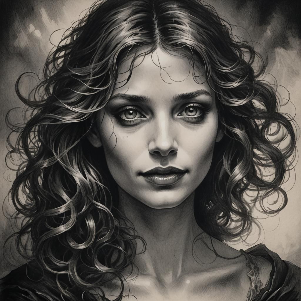 Eerie Smile in Dark Romanticism Style