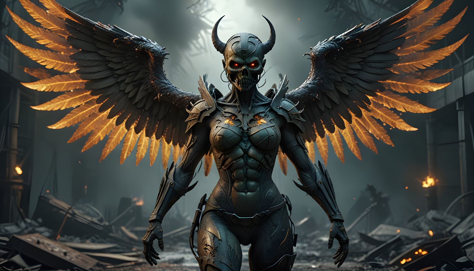 Surreal Chernobyl Goddess Emerges from Radiation Storm