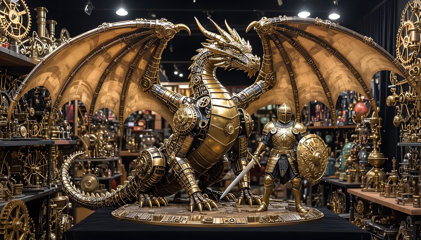 Steampunk Dragon Sculpture Overlooks Saint George