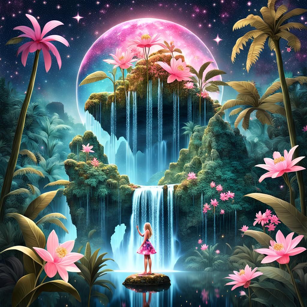 Double exposure 3d shape of crystal transparent human female...